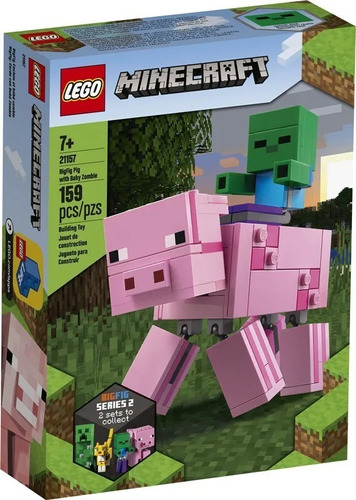 Lego Minecraft Bigfig: Cerdo Con Bebé Zombi (21157) Boutique