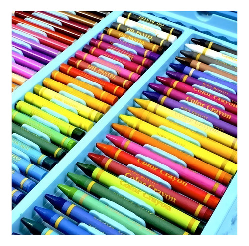 Set De Arte Incluye 168 Lapices Y Maleta Color Celeste