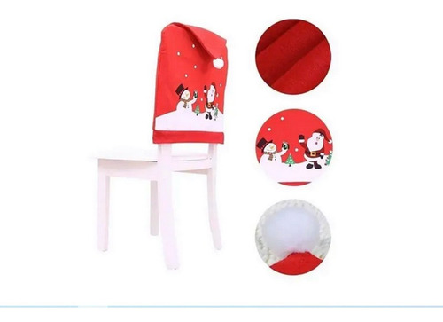 Cubiertas Para Silla De Navidad, Decoración De Sombrero 8pcs