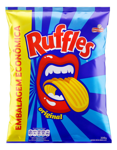 Batata frita ondulada Elma Chips Ruffles original sem glúten 300 g