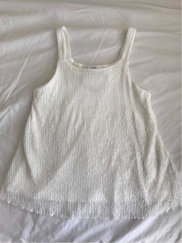 Musculosa De Lentejuelas Blanca Para Nena T10