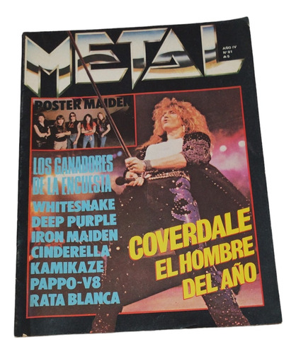 Revista Metal Nº 81 David Coverdale Poster Iron Maiden 