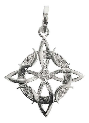 Dije Nudo De Bruja Celta Fases Lunares Zirconias Plata 925 Color Plateado