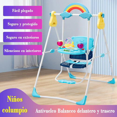 Mecedoras Y Columpios Bebés Músicajuguetes Plegable Silla Azul Otro