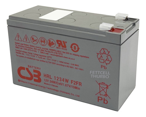 Bateria Csb Hrl1234w Cs3 12v 34w Cinza Original Para Nobreak