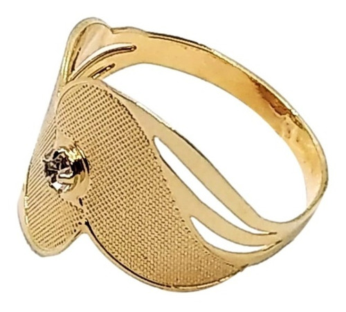 Anillo De Oro 18k Laminado Mujer Labrado Con Piedras Cristal