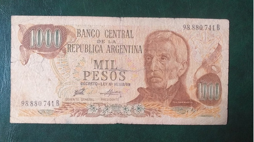 1976 Billete 1000 Pesos. Porta-mondelli. Botero 2443