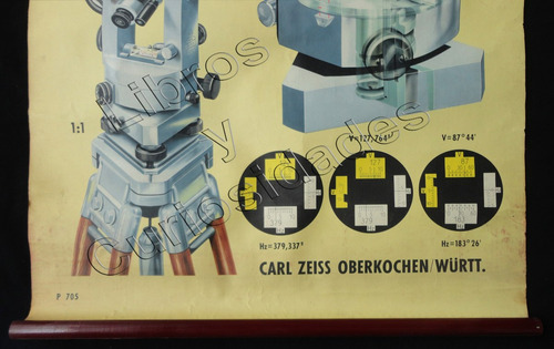 Imagen 4 de 4 de Cartel Antiguo De Publicidad Teodolito Th3. Carl Zeiss 23004