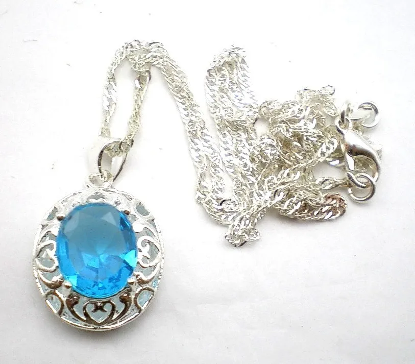 Cadena Y Dije De Plata 925 Y Cristal