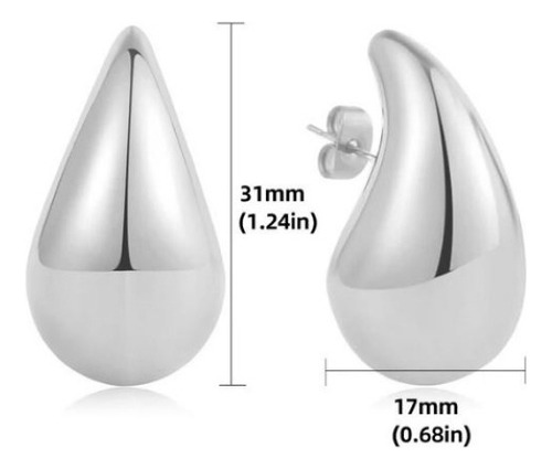 Pendientes Grandes Con Forma De Gotas - Acero Quirúrgico