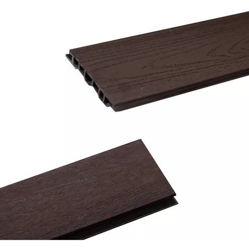 Deck Lambrin Exterior Piso Muro Wpc Sintetica Rosewood