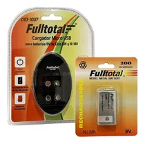 Comprar Combo Cargador 9v + 1 Bateria 9v Recargable 200mah