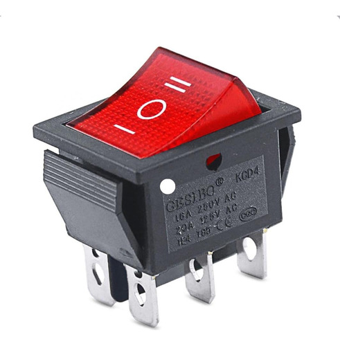 Switch O Interruptor On/off/on 6 Pines Cuadrado Rojo O Verde