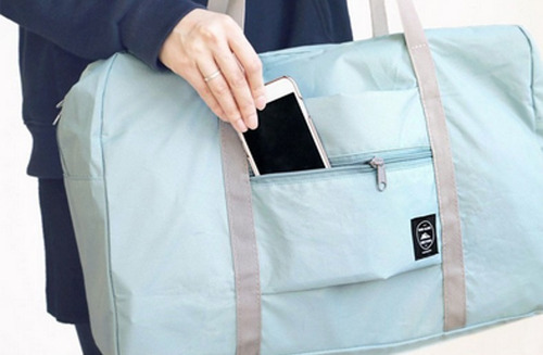 Bolsa De Viagem Saco De Viagem Bagagem Dobrável Prática Cor Cor Azul-escuro Desenho do tecido Lisa