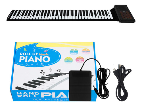 61 Teclas Roll Up Piano Hand Roll Piano Teclado Para Adultos