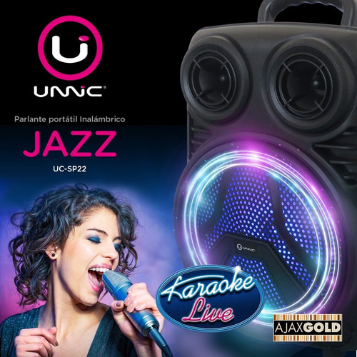 Parlante Portátil Bluetooth Karaoke Usb Sd Luces Led Con Mic