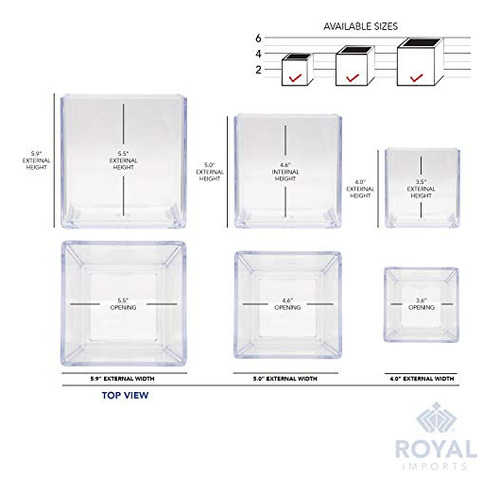 Royal Imports Flor Jarrones Acrílicos Cubos - Centro De Mesa