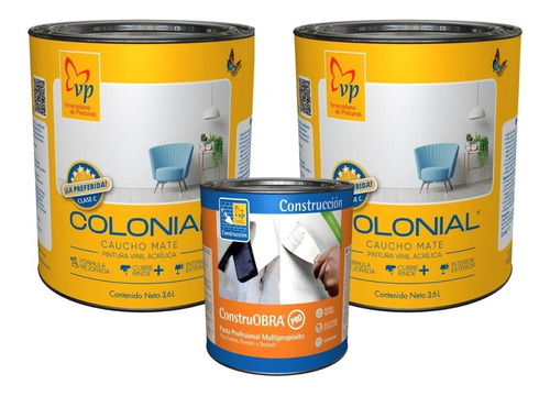 Kit Pintura Colonial Blanco Intenso + Pasta Construobra Vp