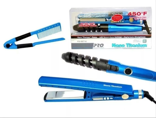 Plancha Nano Titanium En Combo- Plancha + Rizador Y Peine