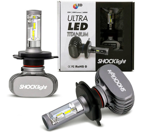 Kit Lampada Ultra Led Titanium Shocklight H4 10000 Lumens