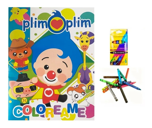 Plim Plim 40 Libros + 40 Crayolas Recuerdo Regalo