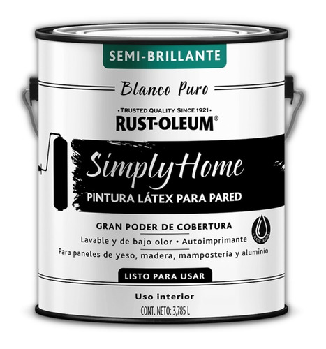 Pintura Látex Super Lavable Para Pared Mate 4l Rust-oleum