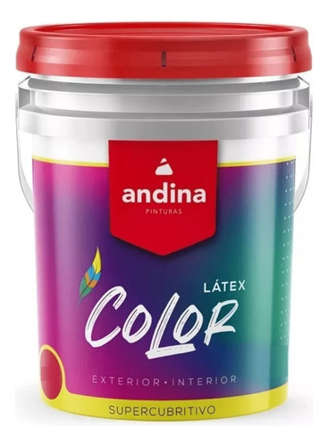 Pintura Latex Interior Exterior Andina Bianca 4 L Rojo Teja