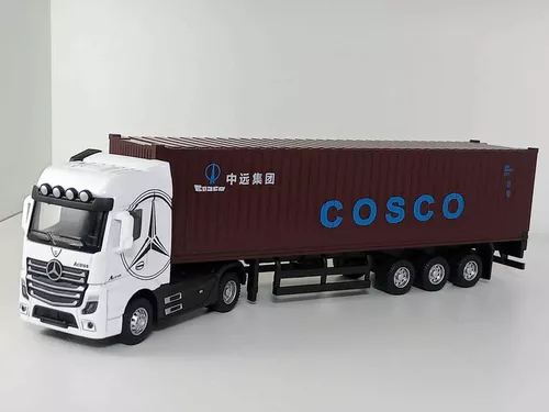 Miniatura Carreta Mercedes Benz Container Escala 1:50 Maersk