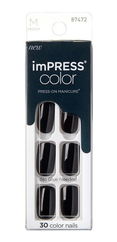 Uñas Impress Kiss / Press-on Modelo All Black