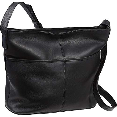 De Cuero De Las Mujeres Dos Hombro Bolsillo Bolsa, Negro, Me