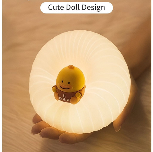 Lámpara Cute Nocturna Led Infantil | Luz Cálida Y Segura Blanco Apagado Amarillo