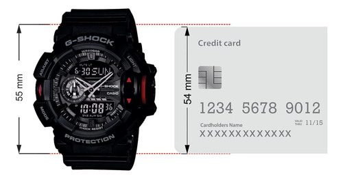 Relógio Casio G-shock Ga-400-1b Resistente A Choques, 200 M,