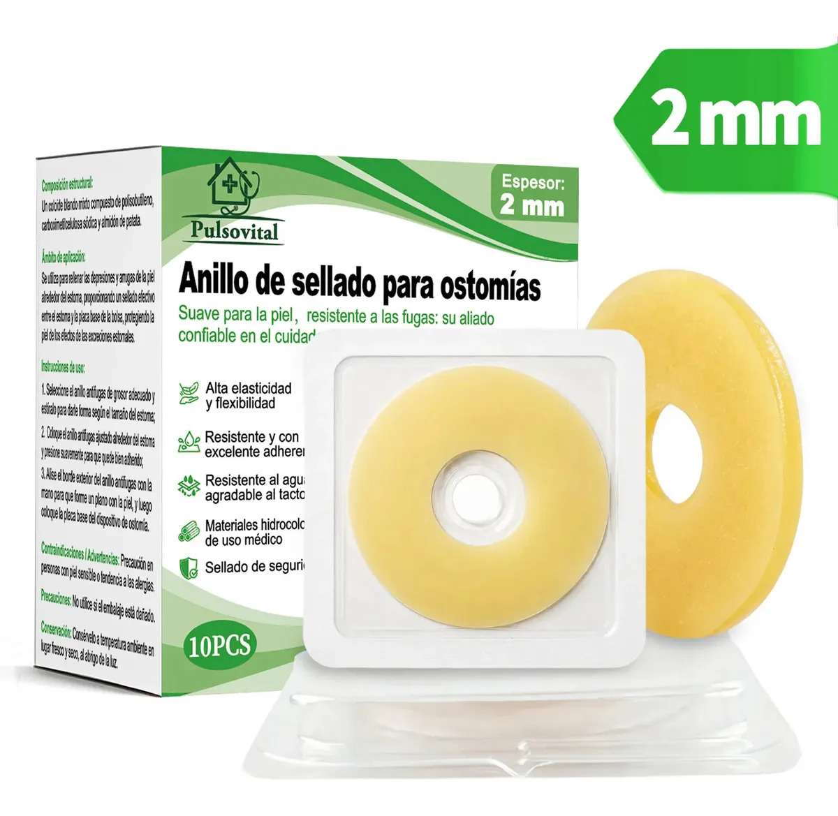 Anillo Barrera Cutánea Pulsovital para Ostomía de 20-40 mm, Pack de 10