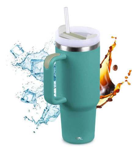 Magma Life Termo de Acero Inoxidable Premium de 1180 ml (40 oz) Mantiene Bebidas Calientes o Frías, Duradero, A Prueba de Fugas, Ideal para Viajes, Oficina y Llevar en el Auto (Aqua)
