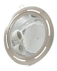 Luminaria Downlight C/vidrio 2xe27 6 Pulgadas Aro Satinado