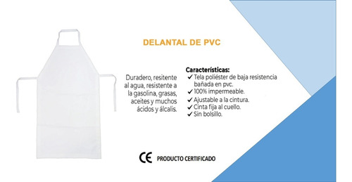 Delantal De Pvc Blanco 