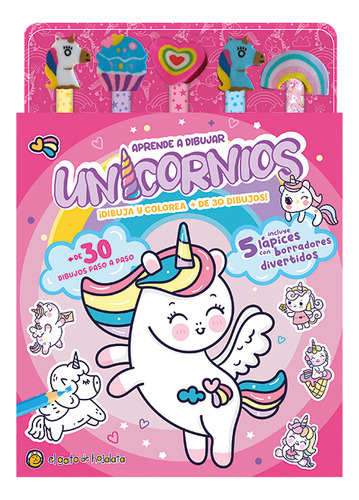 Libro Lápices Y Borradores De Colores - Unicornios