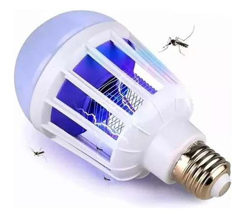 Lampara Foco Luz Led Mata Mosquitos Insectos 220v 2 En 1 E27