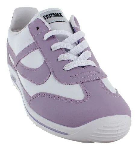 perdí mi camino Teoría establecida cerebro Panam Tenis Agujeta Similpiel Lila Blanco Mujer 81609