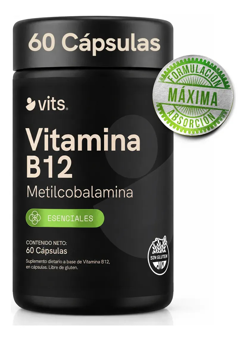Vitamina B12 1000 Mcg Metilcobalamina 60 Cápsulas 2 Meses De Suministro - Fórmula De Alta Absorción Vitaminas B12 De Alta Biodisponibilidad - Esencial Para La Energía, Bienestar Y Cognición
