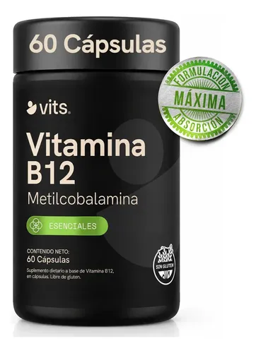 Vitamina B12 1000 Mcg Metilcobalamina 60 Cápsulas 2 Meses De Suministro - Fórmula De Alta Absorción Vitaminas B12 De Alta Biodisponibilidad - Esencial Para La Energía, Bienestar Y Cognición