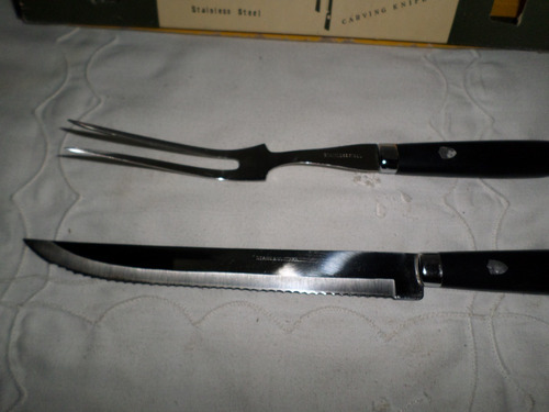 Set Asado Barbacoa Cuchillo Y Tenedor Acero Inoxidable Japan