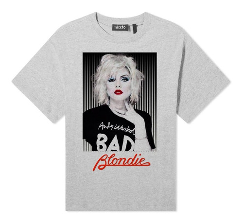 Blondie Rock Punk Rock Remera Varios Modelos En Gris O Blanc