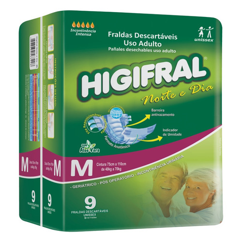 Fralda Geriátrica Higifral Noite E Dia ( Med ) 6x9 = 54 Un