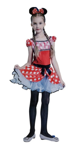 Disfraz Vestido Minnie Con Tiara 