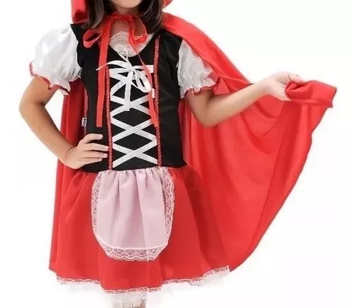 Vestido festa infantil da chapeuzinho vermelho e capa vermelha