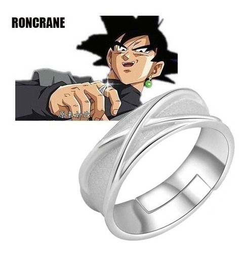 Anillo De Dedo Super Negro Son Goku Tiempo Plata