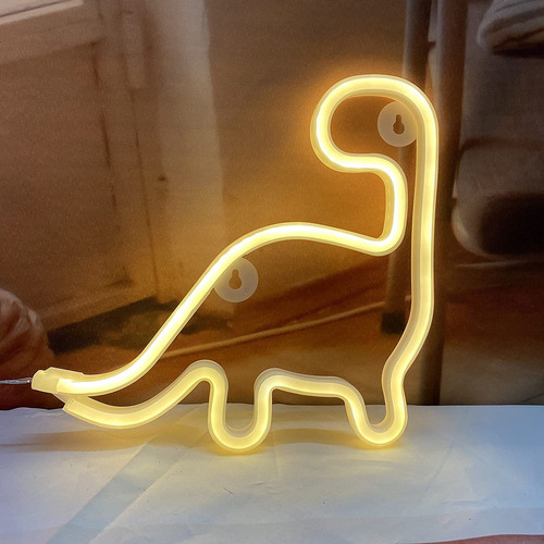Colgante Led Con Diseño De Dinosaurio Con Luz De Neón