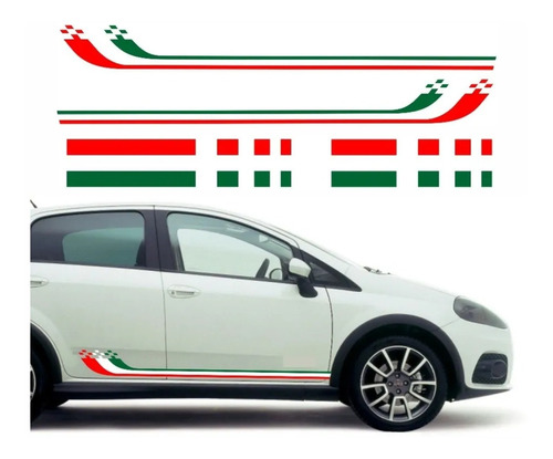 Kit Adesivo Faixa Lateral Capo Mala Fiat Punto Italia Imp303