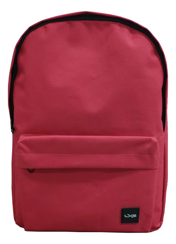 Mochila Urbana Escolar Clasica Color Rojo Bolsillo Frontal Con Correas Y Espaldar Acolchado